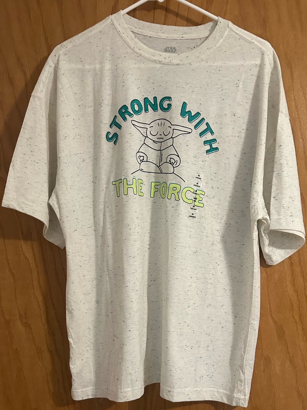 'Strong With The Force' Speckled White Graphic Tee